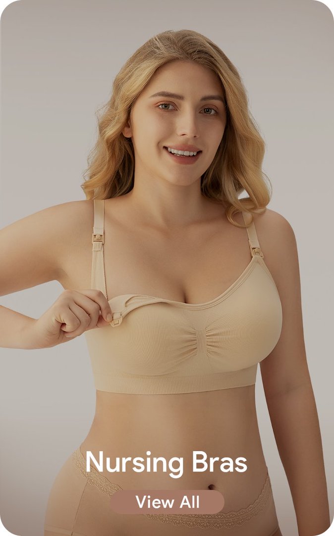 Angelhood Nursing Bras, Non-Padded Minimizer Nursing Sports Bra Postpartum