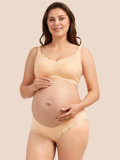 Angelhood 5 Pack Seamless Maternity Underwear, Pregnancy Postpartum Panties