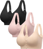 Angelhood 3 Packs Front Closure Jelly Bras for Women Post Surgery Bralettes