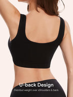 Angelhood Front Close Wireless Bras for Women, Smoothing Padded Bralette, Comfortable Snap Closing Bras, 4 Pack