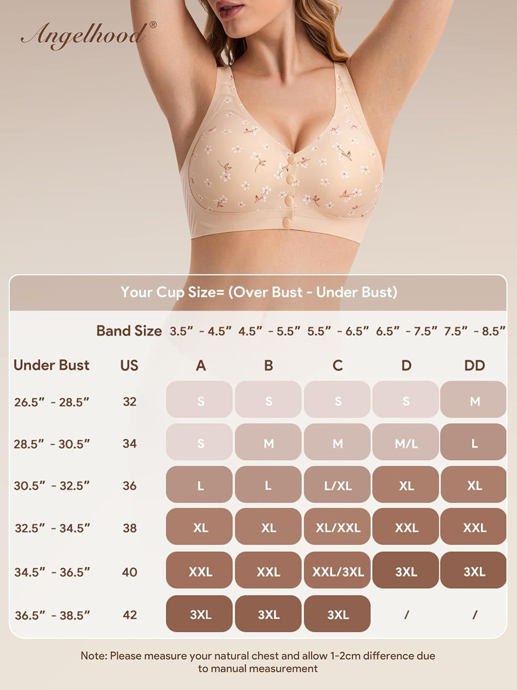 Angelhood Jelly Front Closure Women's Bra Daisy Wireless Surgical Bralettes