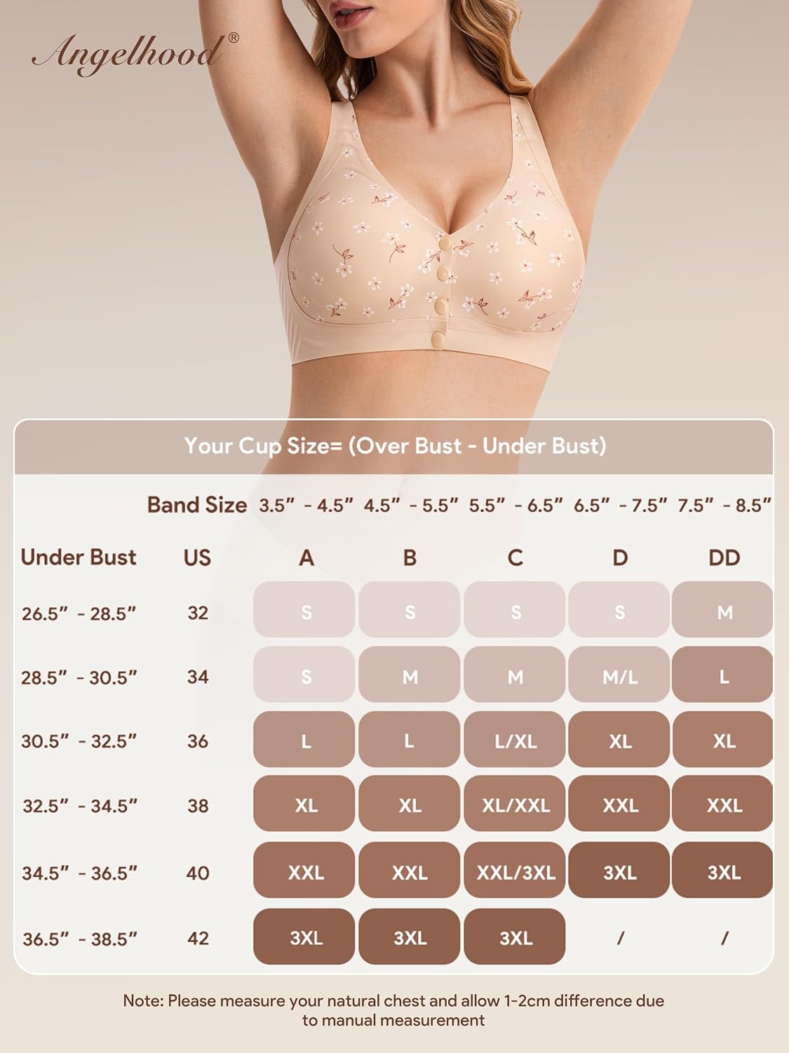 Angelhood Jelly Front Closure Women's Bra Daisy Wireless Surgical Bralettes