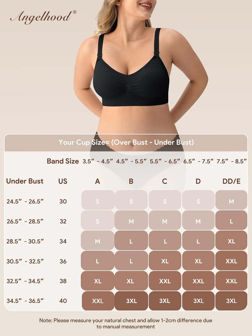 Angelhood Womens Seamless Sleep Nursing Bra,Breastfeeding Maternity Bra with Remove Bra Pads Extenders Pack of 3