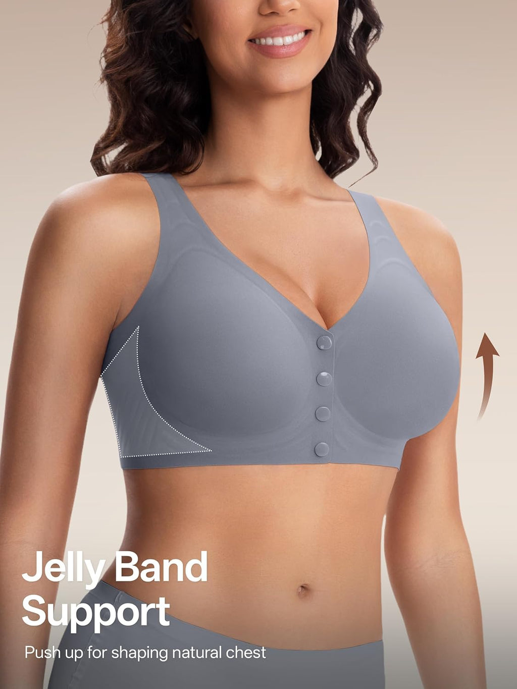 Angelhood 3 Packs Front Closure Jelly Bras for Women Post Surgery Bralettes