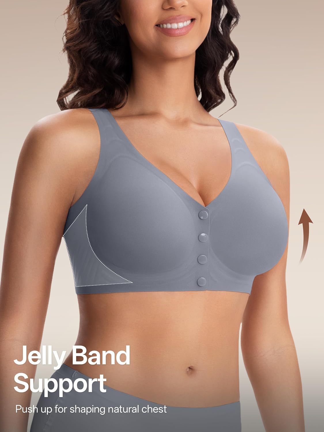 Angelhood 3 Packs Front Closure Jelly Bras for Women Post Surgery Bralettes