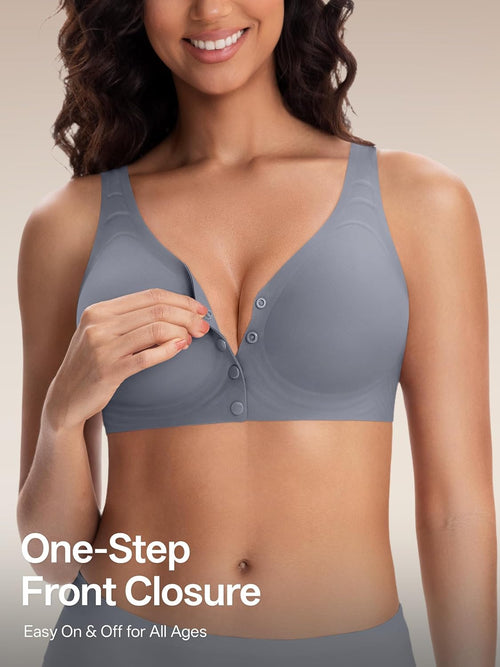 Angelhood 3 Packs Front Closure Jelly Bras for Women Post Surgery Bralettes