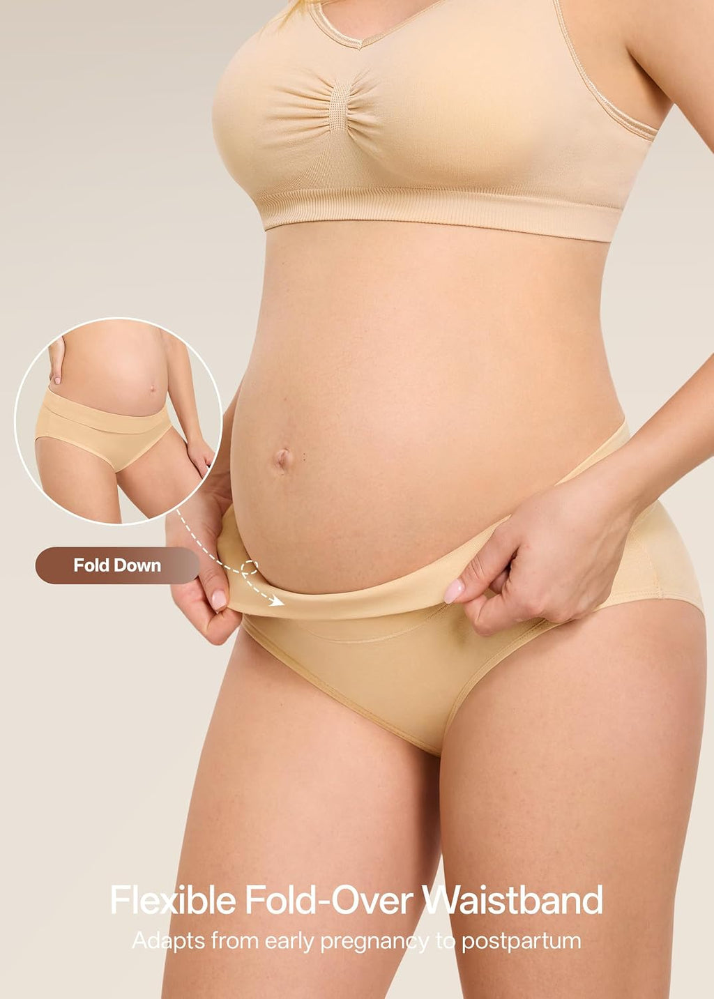 Angelhood Cotton Maternity Underwear for Women Foldable Pregnancy Panties