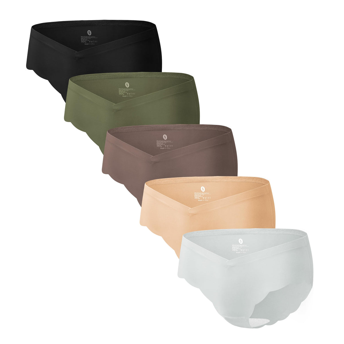 Angelhood 5 Pack Seamless Maternity Underwear, Pregnancy Postpartum Panties