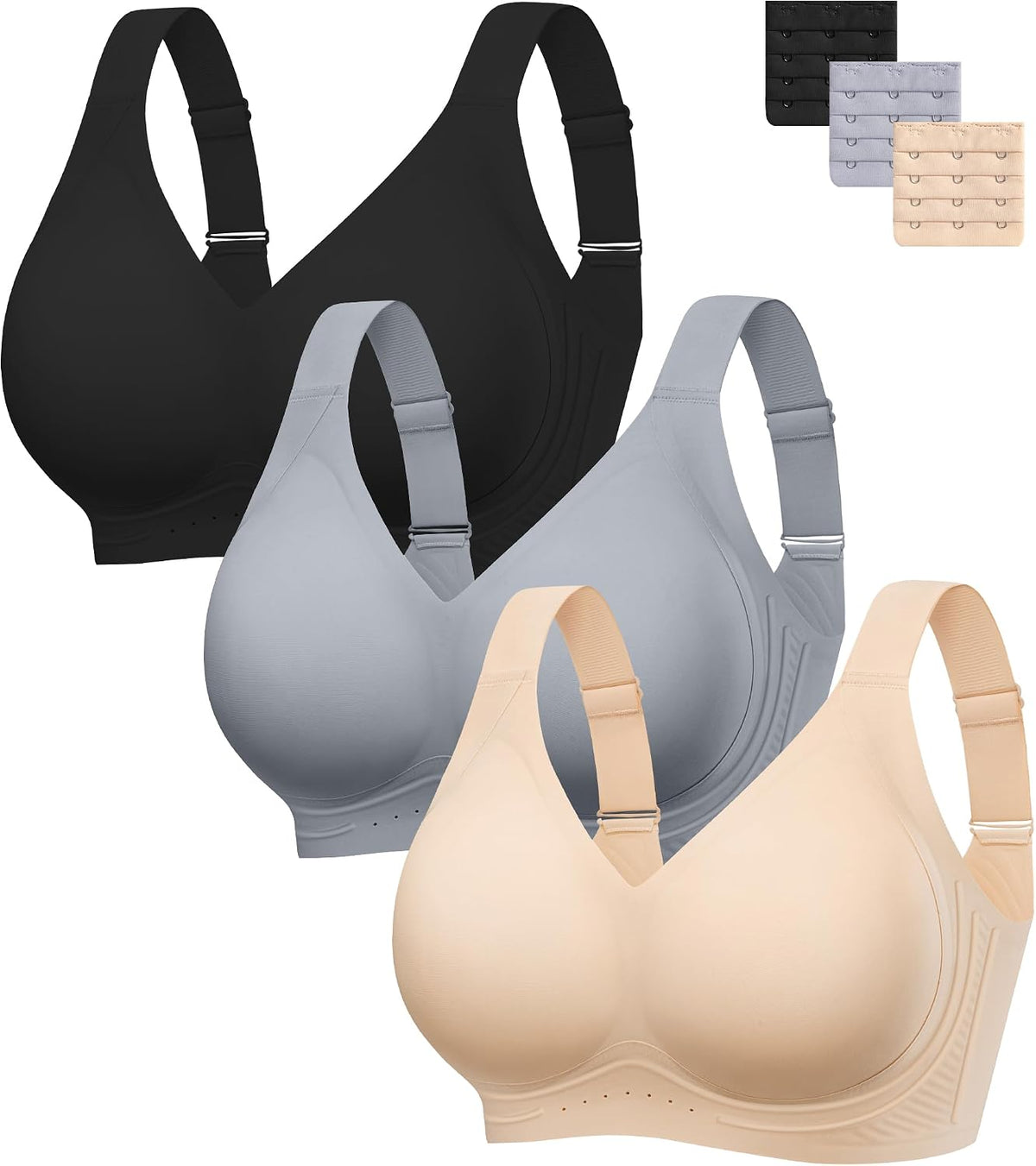 Angelhood Jelly Bras for Women Wireless Plus Size Push Up Support Bralette