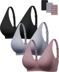 Angelhood Deep V Seamless Jelly Bras for Women, Wireless Plunge Bras Pack