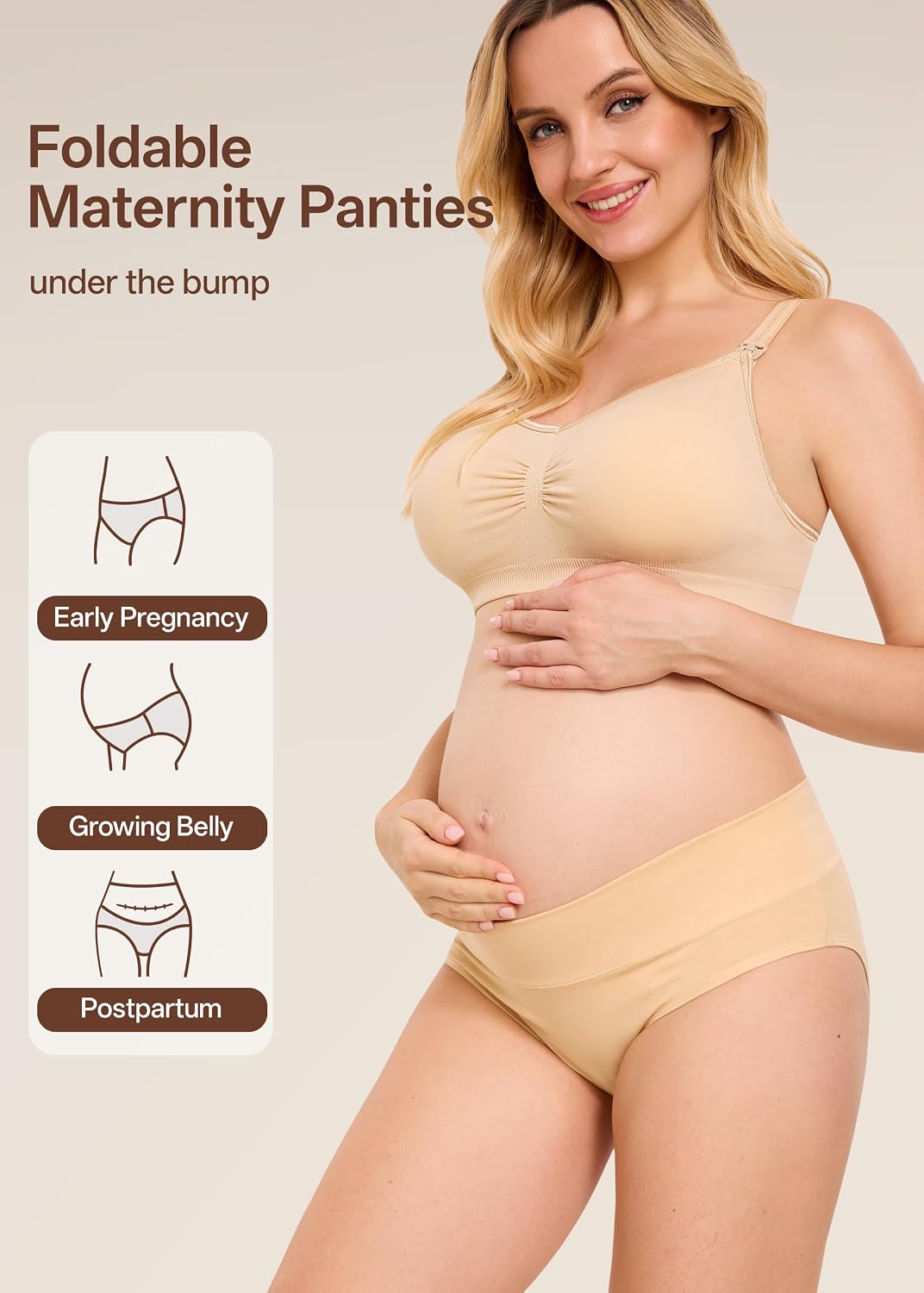 Angelhood Cotton Maternity Underwear for Women Foldable Pregnancy Panties