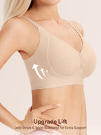 Angelhood Front Closure Bras for Women Seamless Jelly Support Bralette