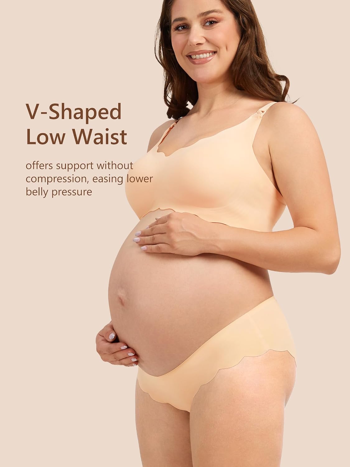 Angelhood 5 Pack Seamless Maternity Underwear, Pregnancy Postpartum Panties