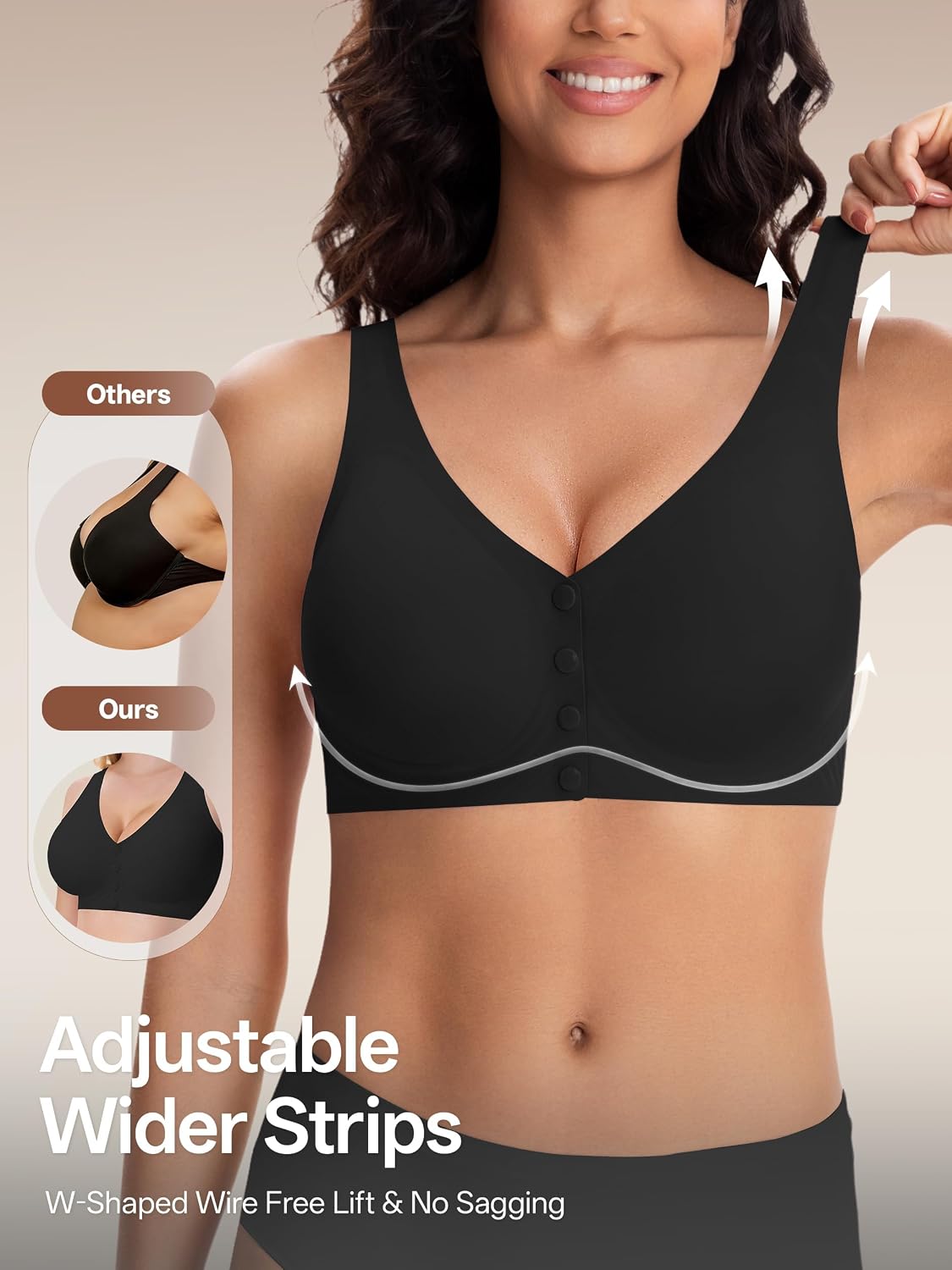 Angelhood 3 Packs Front Closure Jelly Bras for Women Post Surgery Bralettes
