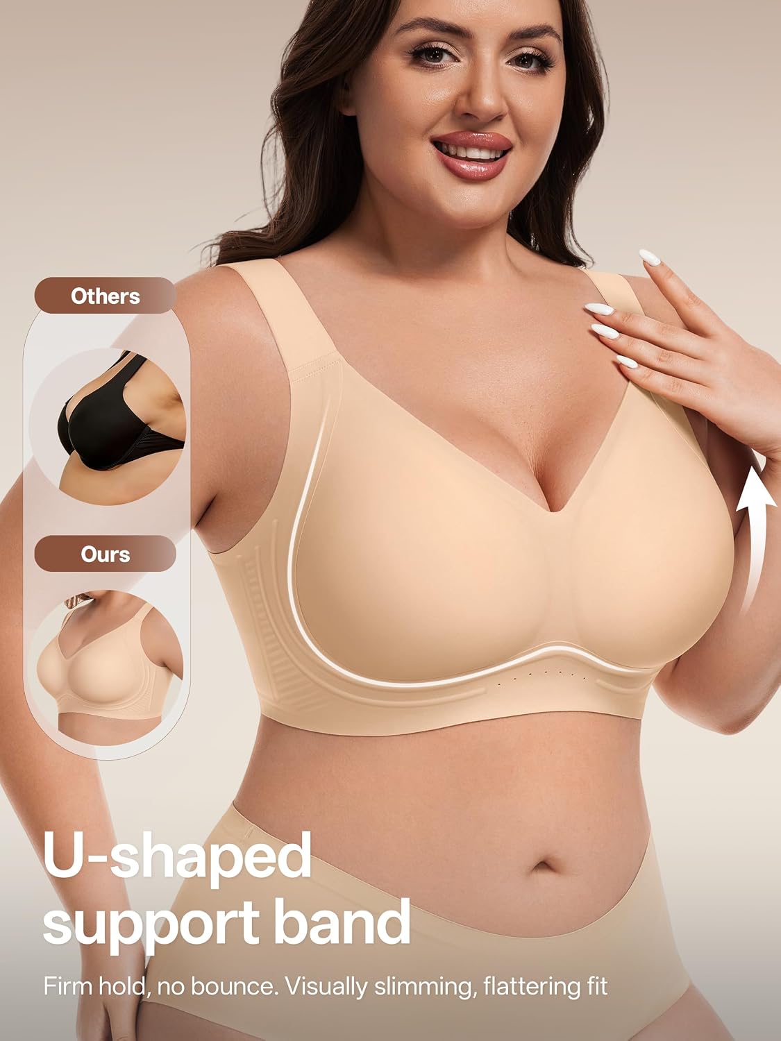 Angelhood Jelly Bras for Women Wireless Plus Size Push Up Support Bralette