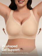 Angelhood Jelly Bras for Women Wireless Plus Size Push Up Support Bralette