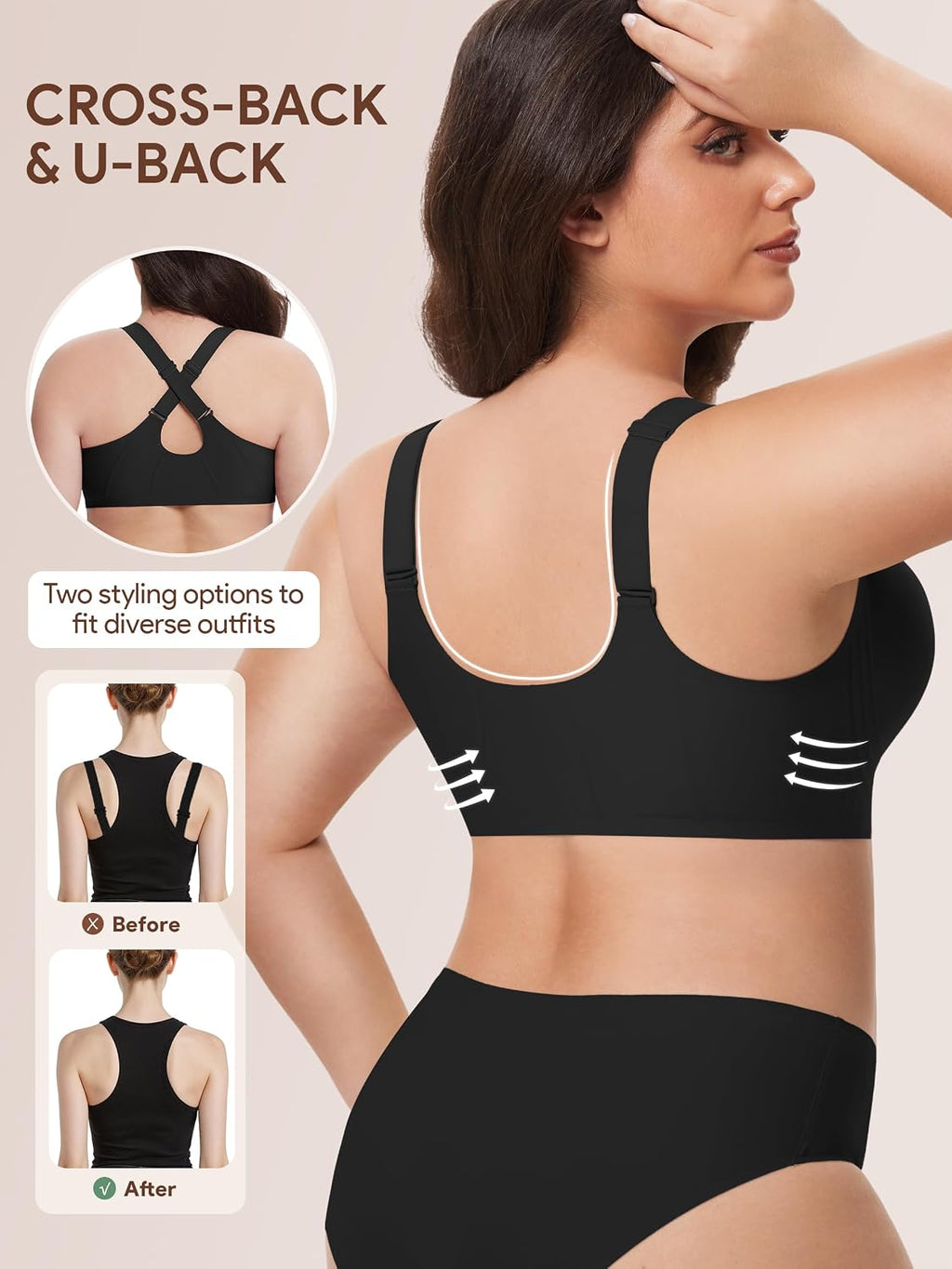 Angelhood Zip Front Closure Jelly Bras for Women Seamless Wirefree Bralette