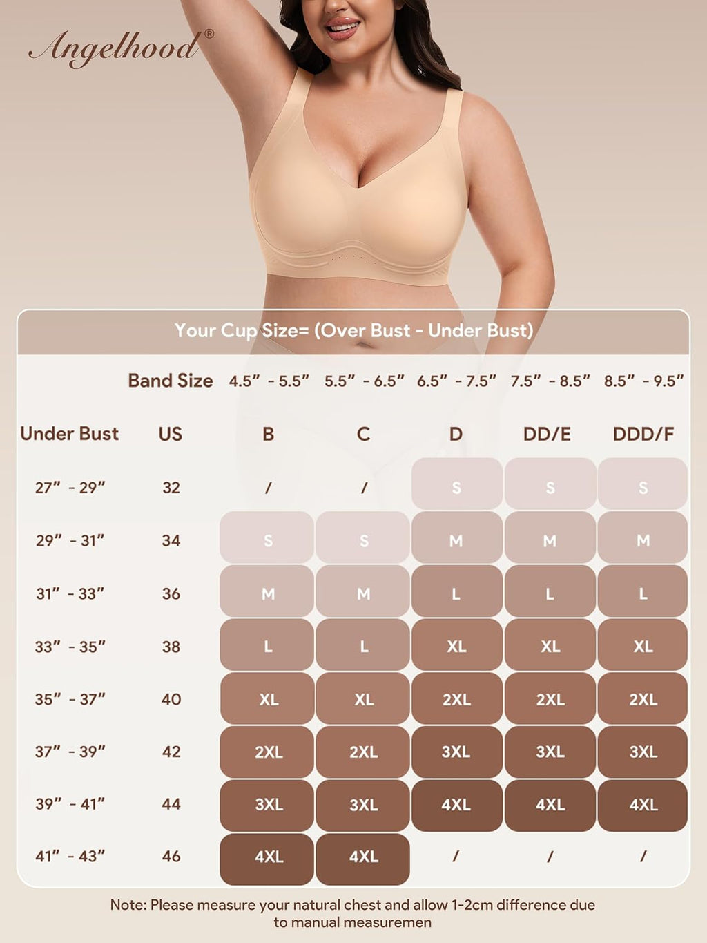 Angelhood Jelly Bras for Women Wireless Plus Size Push Up Support Bralette