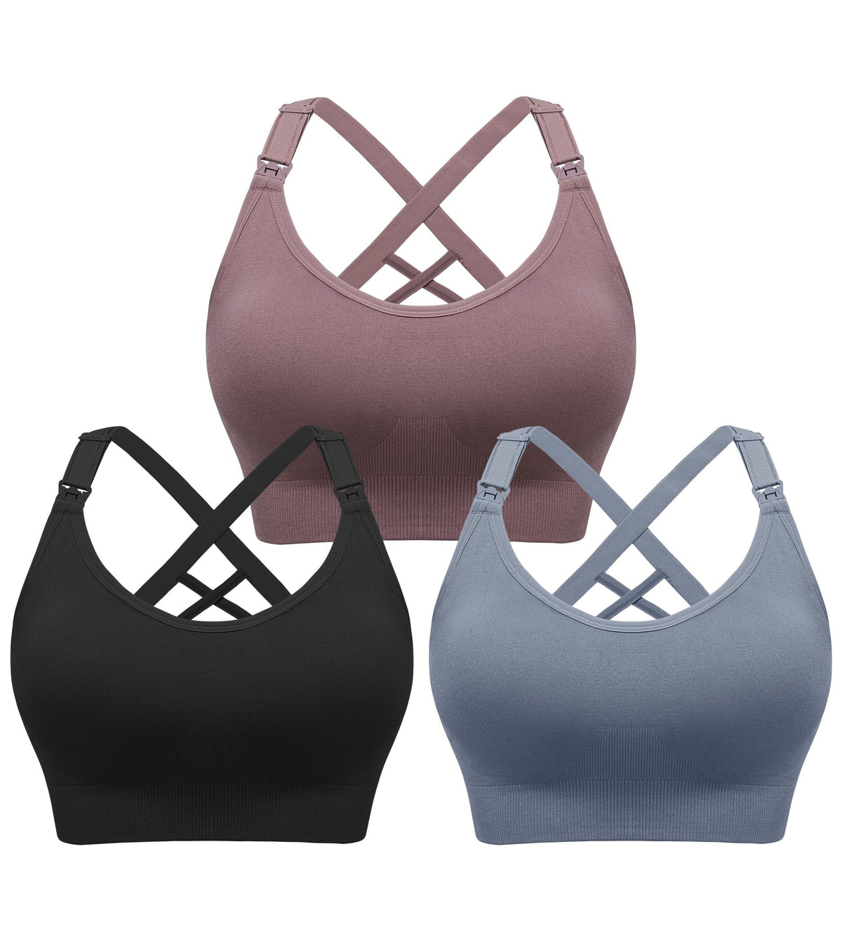 Angelhood Nursing Bras for Breastfeeding, Seamless Nursing Sports Bra Support Yoga Maternity Bras Pregnancy Sleep Bralette