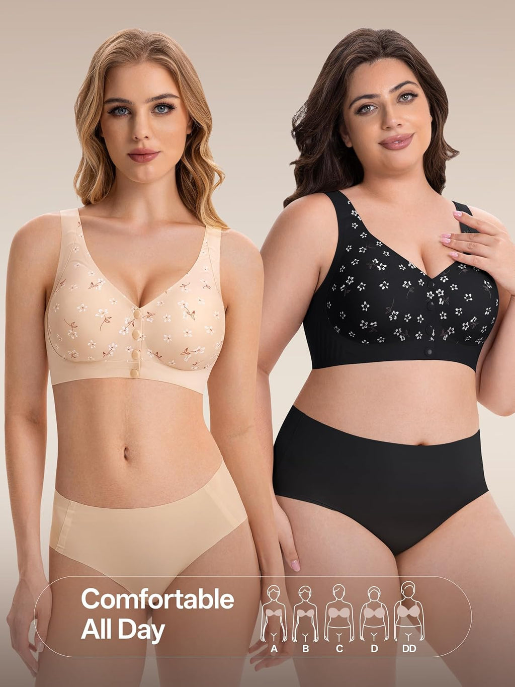 Angelhood Jelly Front Closure Women's Bra Daisy Wireless Surgical Bralettes