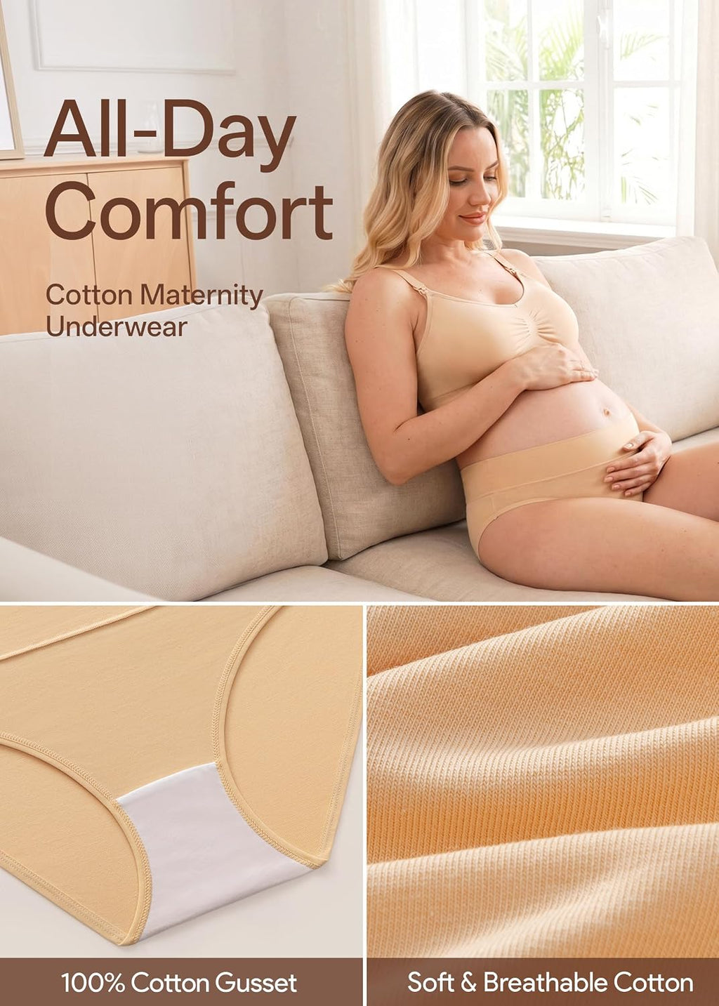 Angelhood Cotton Maternity Underwear for Women Foldable Pregnancy Panties