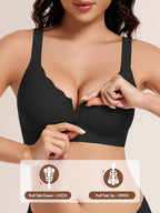 Angelhood Zip Front Closure Jelly Bras for Women Seamless Wirefree Bralette
