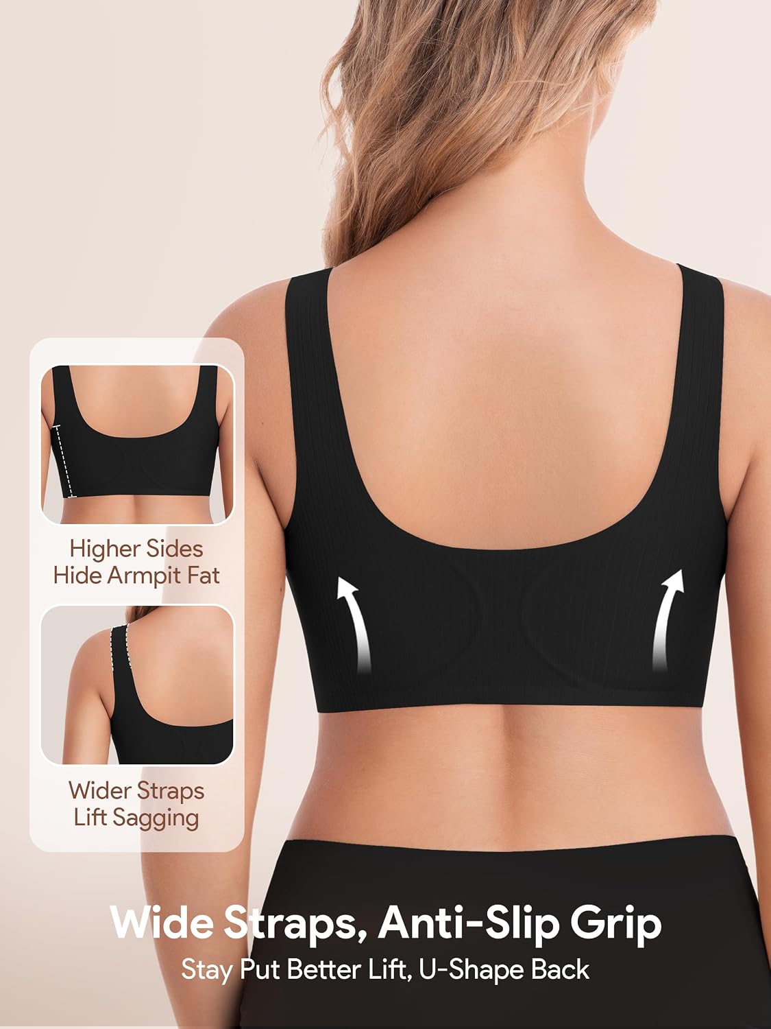 Seamless Front Closure Jelly Bras for Women No Underwire,Push Up Bra