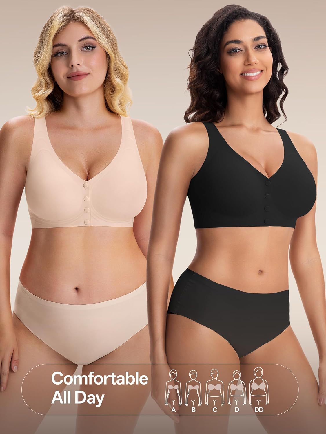 Angelhood 3 Packs Front Closure Jelly Bras for Women Post Surgery Bralettes