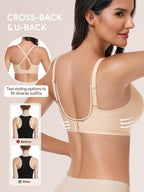 Angelhood Deep V Seamless Jelly Bras for Women, Wireless Plunge Bras Pack