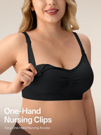 Angelhood Womens Seamless Sleep Nursing Bra,Breastfeeding Maternity Bra with Remove Bra Pads Extenders Pack of 3
