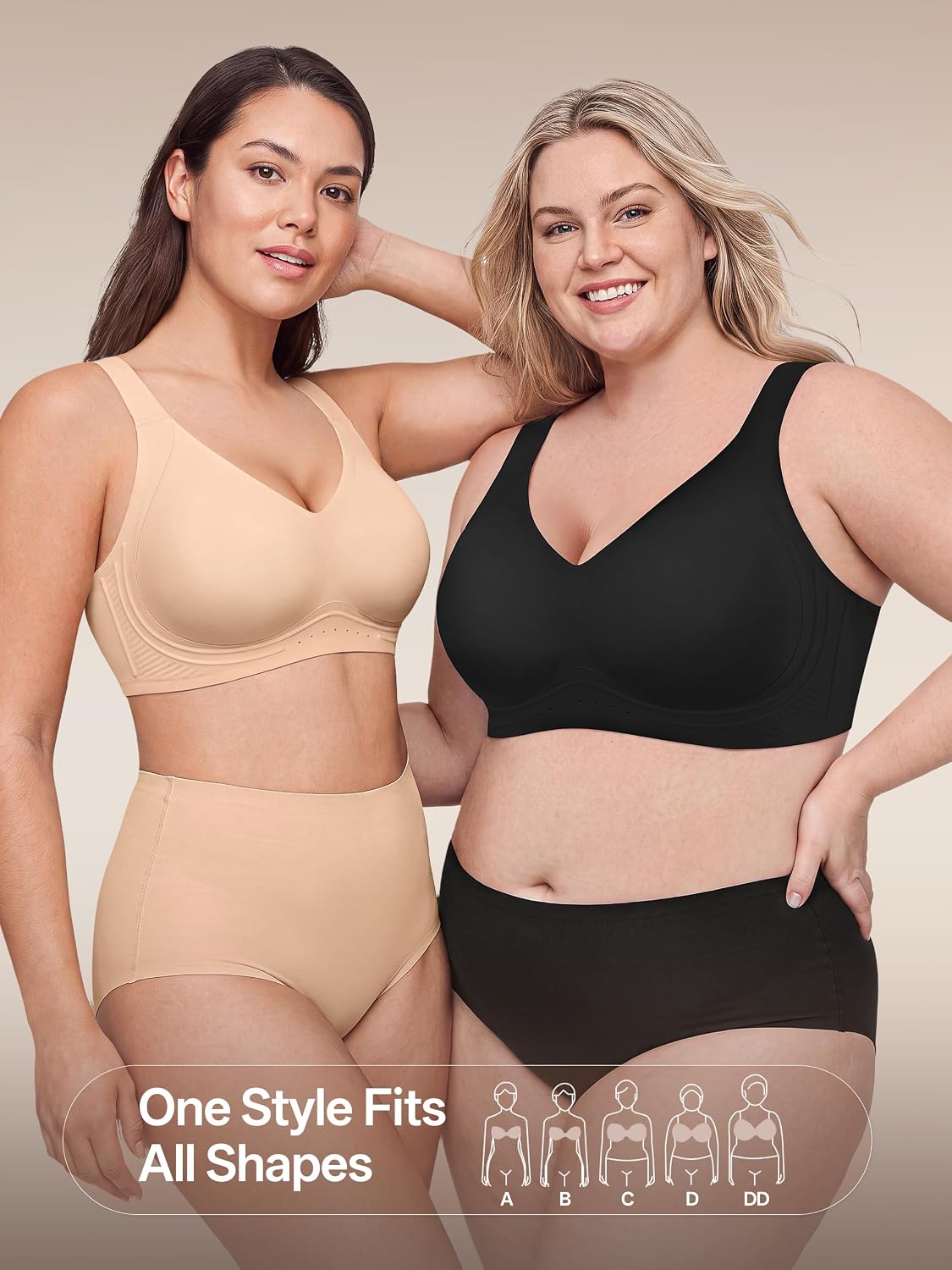 Angelhood Jelly Bras for Women Wireless Plus Size Push Up Support Bralette