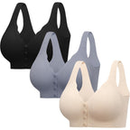 Seamless Front Closure Jelly Bras for Women No Underwire,Push Up Bra