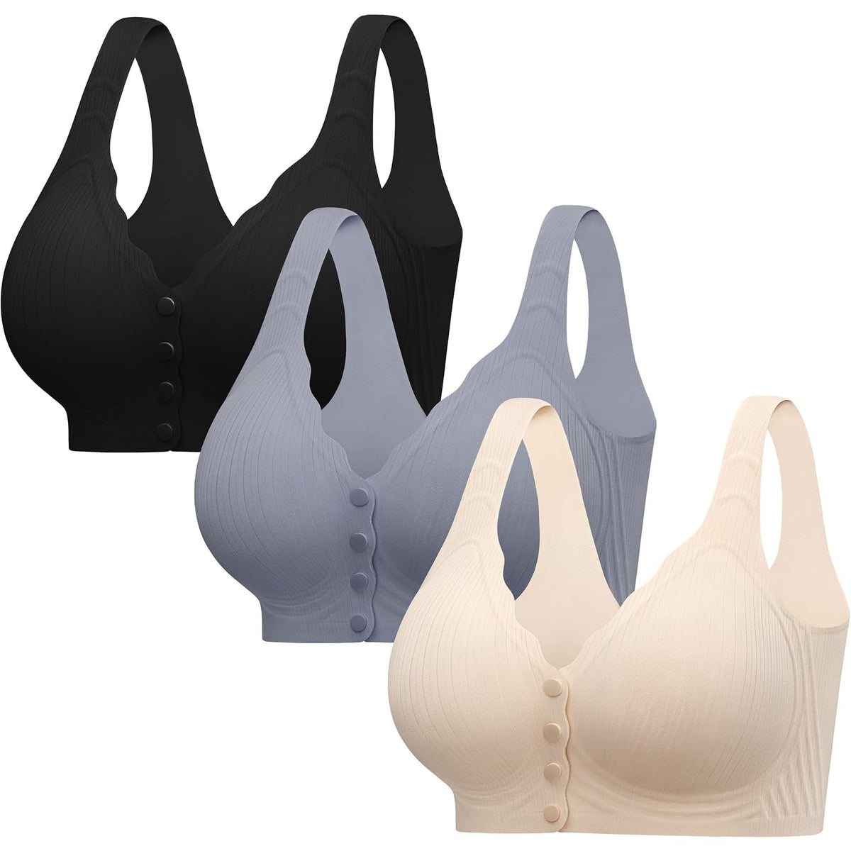 Seamless Front Closure Jelly Bras for Women No Underwire,Push Up Bra
